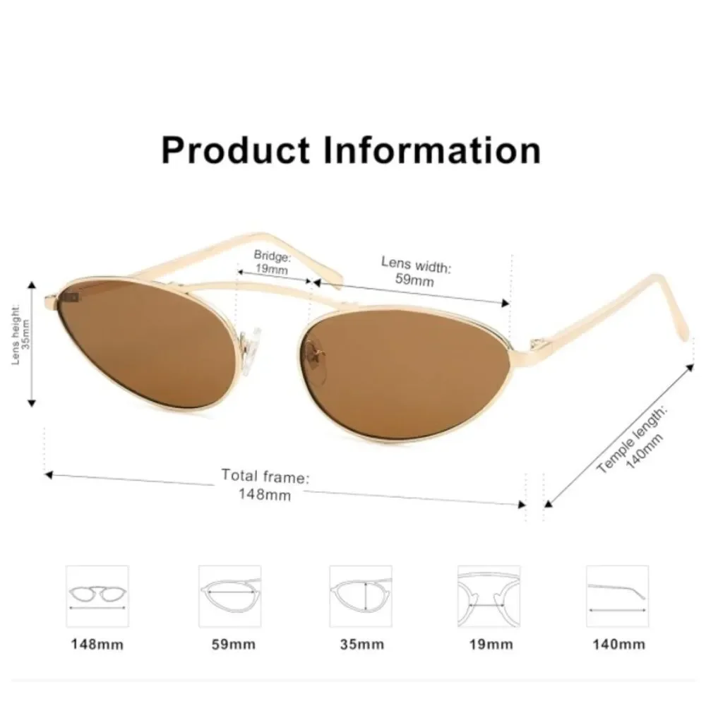 Retro Narrow Cat Eye Sunglasses